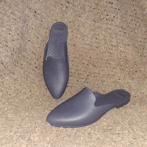 NATIVE-Ava Bloom Slip On Mules-Navy Blue-Sustainable Algae Shoes-Sz 7-Near Mint